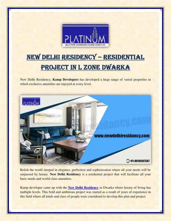 New Delhi Residency – Residential Project in L Zone Dwarka