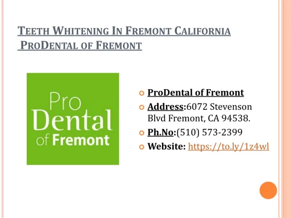 Teeth whitening In Fremont California | ProDental of Fremont