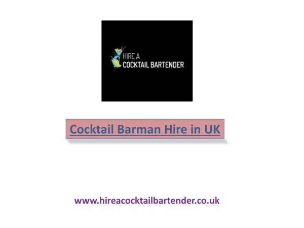 Cocktail Barman Hire In UK | Hire A Cocktail Bartender