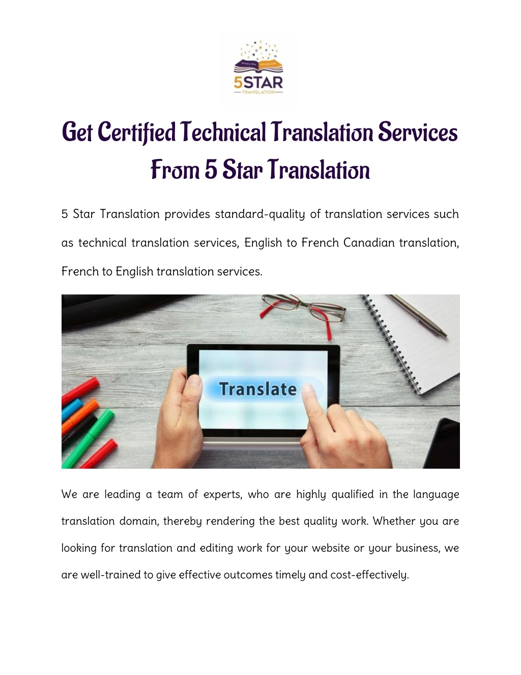 get certified technical translation services from