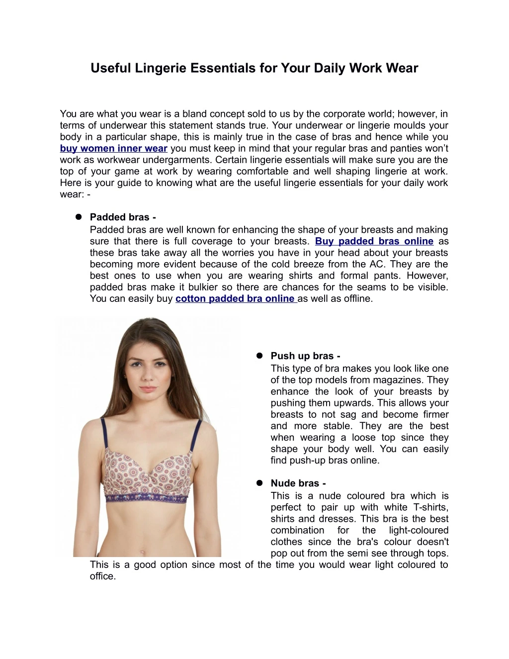 useful lingerie essentials for your daily work
