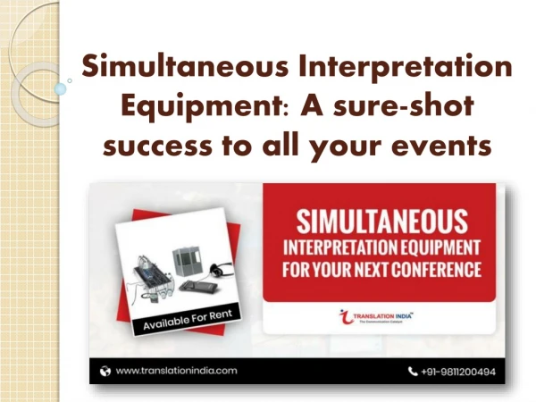 Simultaneous Interpretation Equipment in Mumbai, Interpretation services