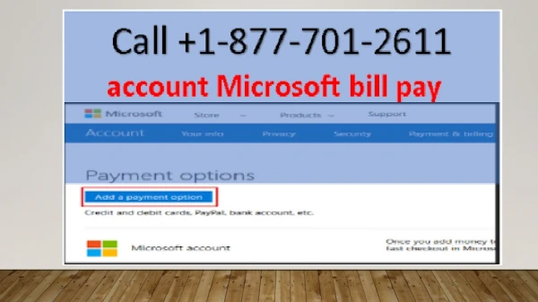 account Microsoft bill pay | 1-877-701-2611