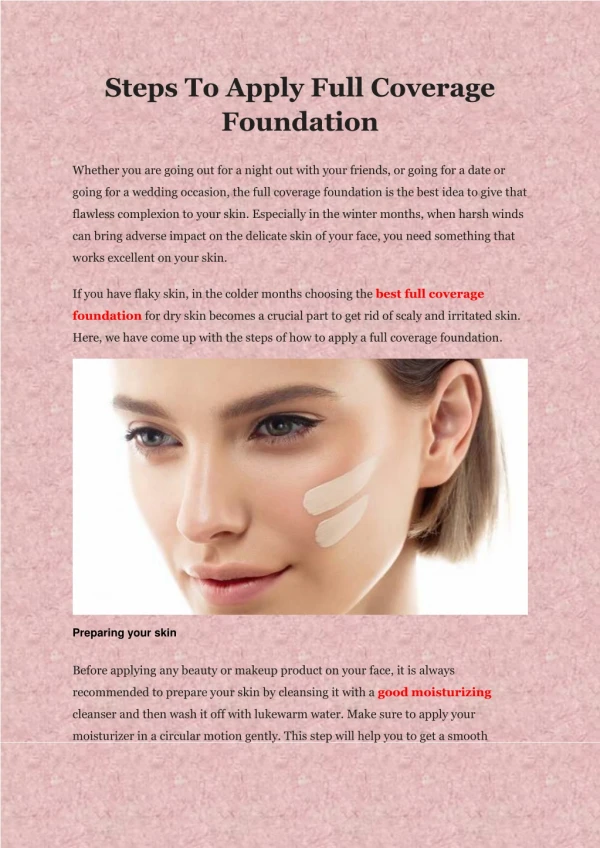 Steps To Apply Full Coverage Foundation