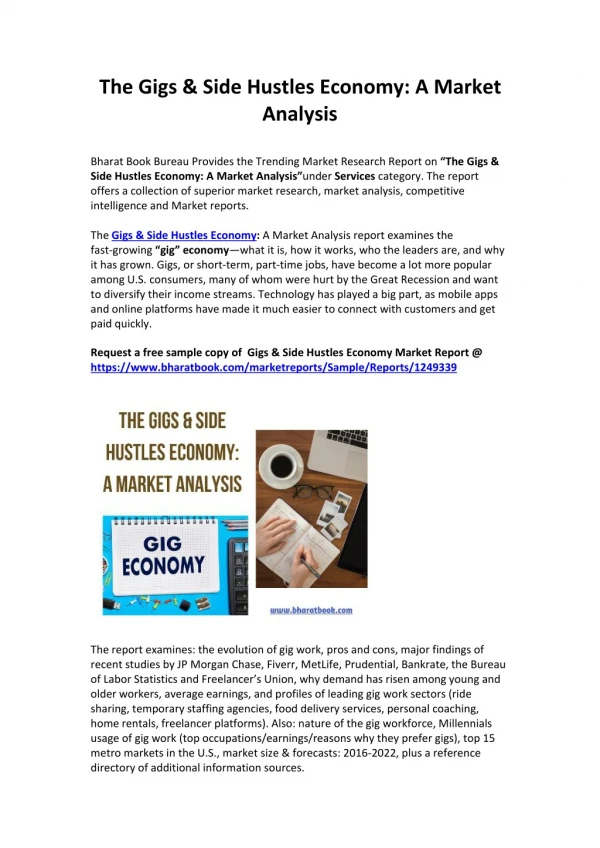 The Gigs & Side Hustles Economy: A Market Analysis