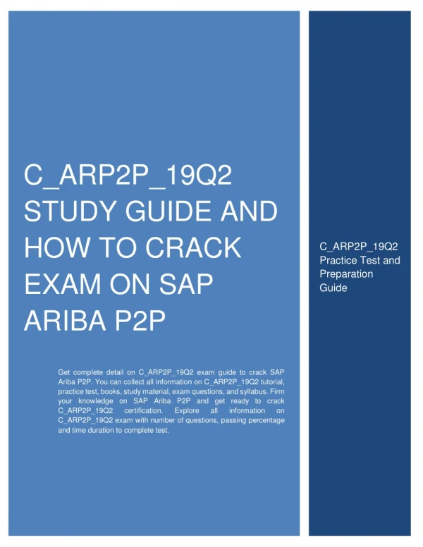 How to Prepare for C_ARP2P_19Q2 exam on SAP Ariba P2P?