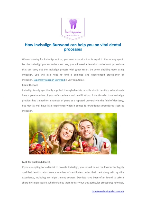 How Invisalign Burwood can help you on vital dental processes