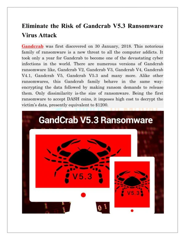 Gandcrab V5.3 Ransomware Virus Attack