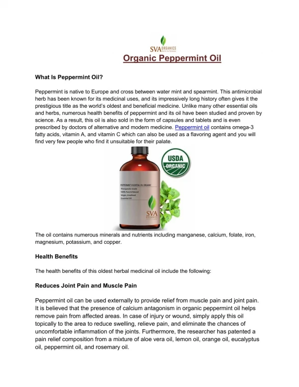 What Is Peppermint Oil?