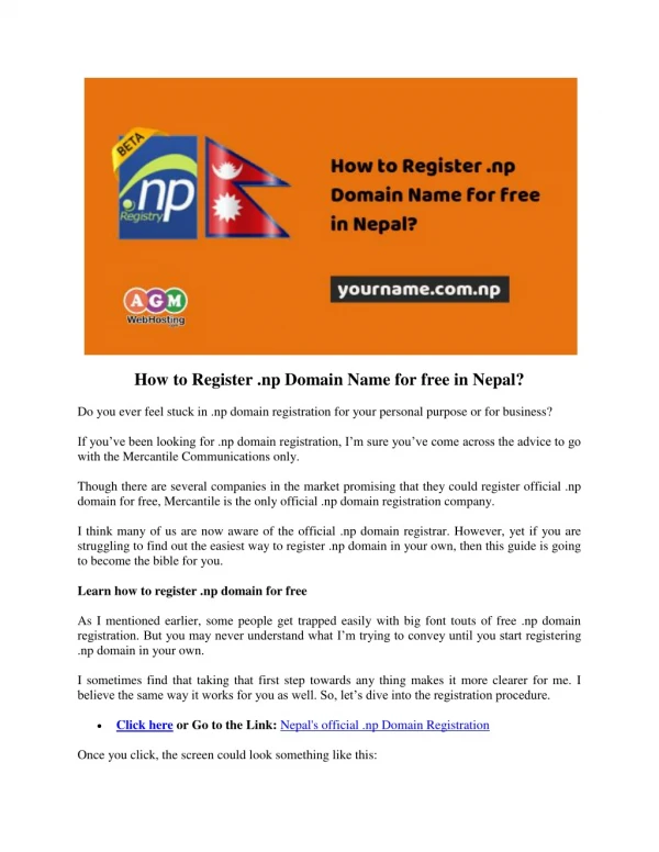 How to Register a Domain Name for free in Nepal?