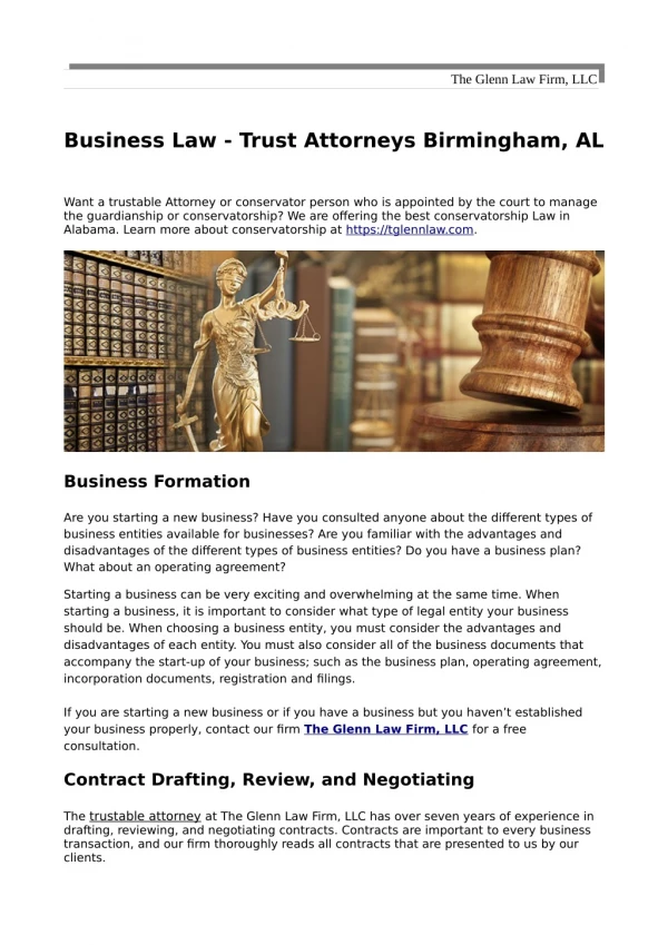 Business Law - Trust Attorneys Birmingham, AL