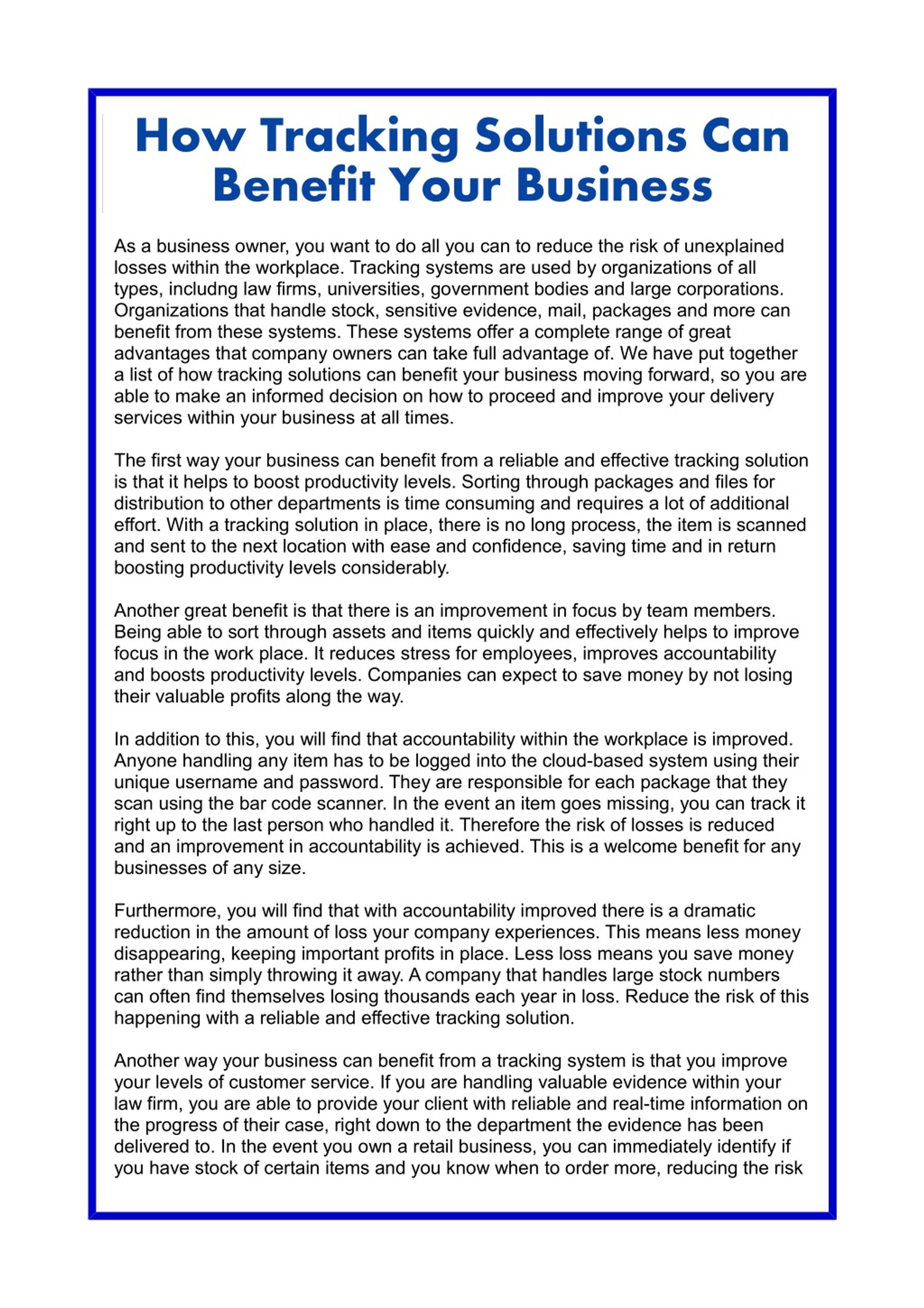 PPT - How Tracking Solutions Can Benefit Your Business PowerPoint ...