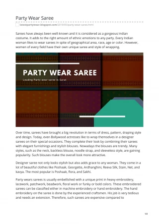 Party Wear Saree