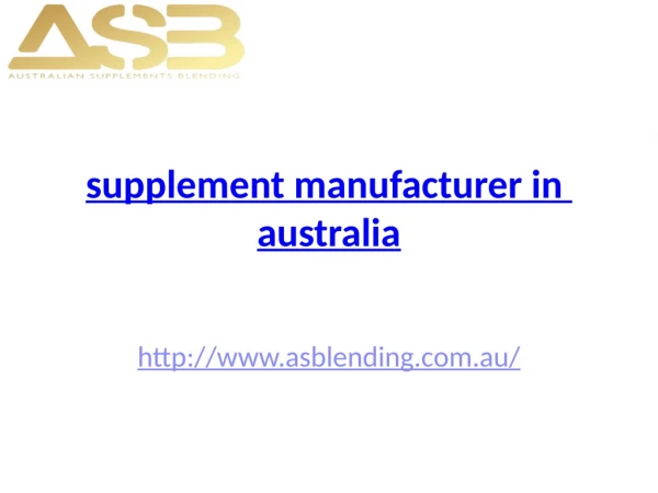 contract manufacturing health supplements
