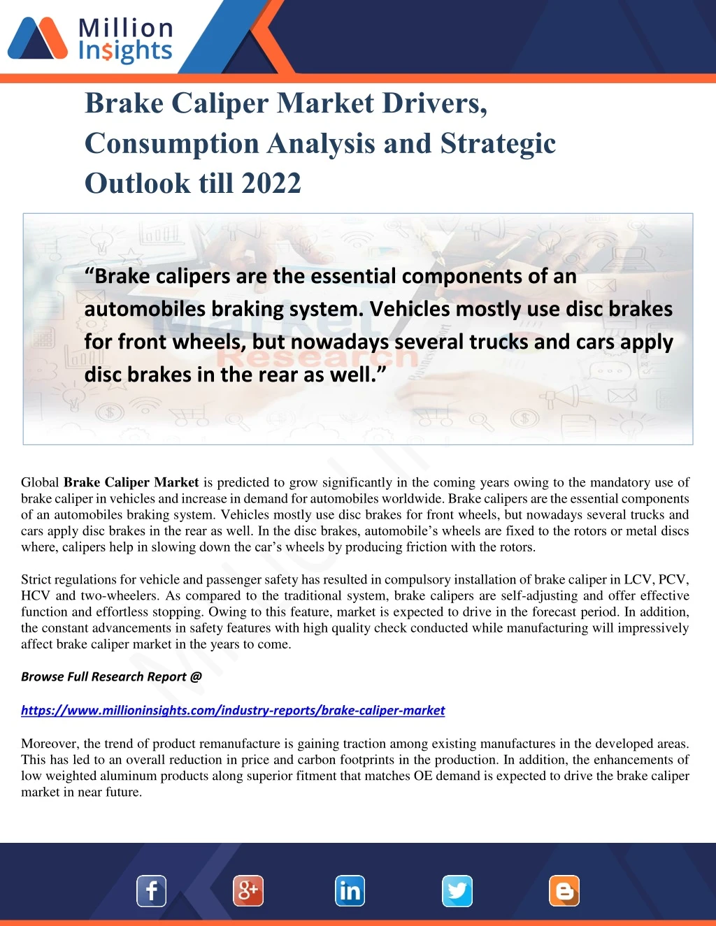 brake caliper market drivers consumption analysis