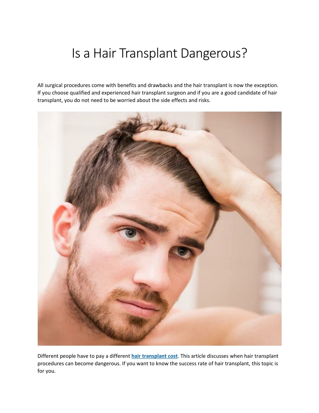 is a hair transplant dangerous