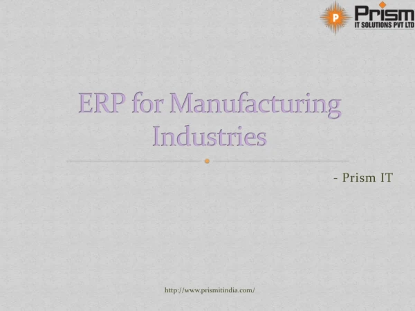 Erp for manufacturing industries | tally software dealers in pune and mumbai | prism it