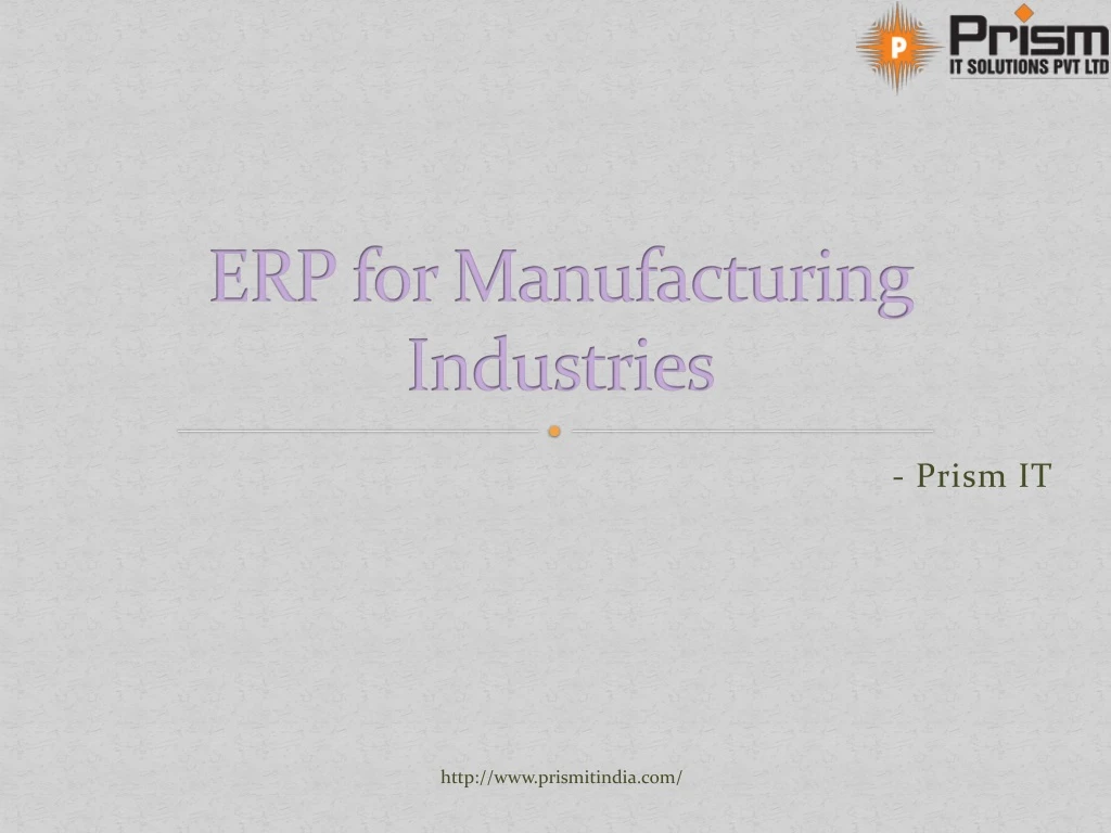 erp for manufacturing industries