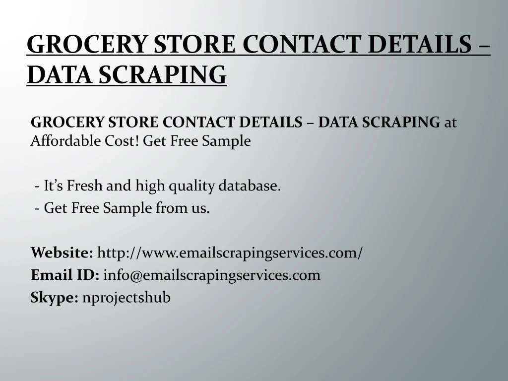 grocery store contact details data scraping