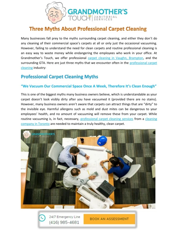 Three Myths About Professional Carpet Cleaning