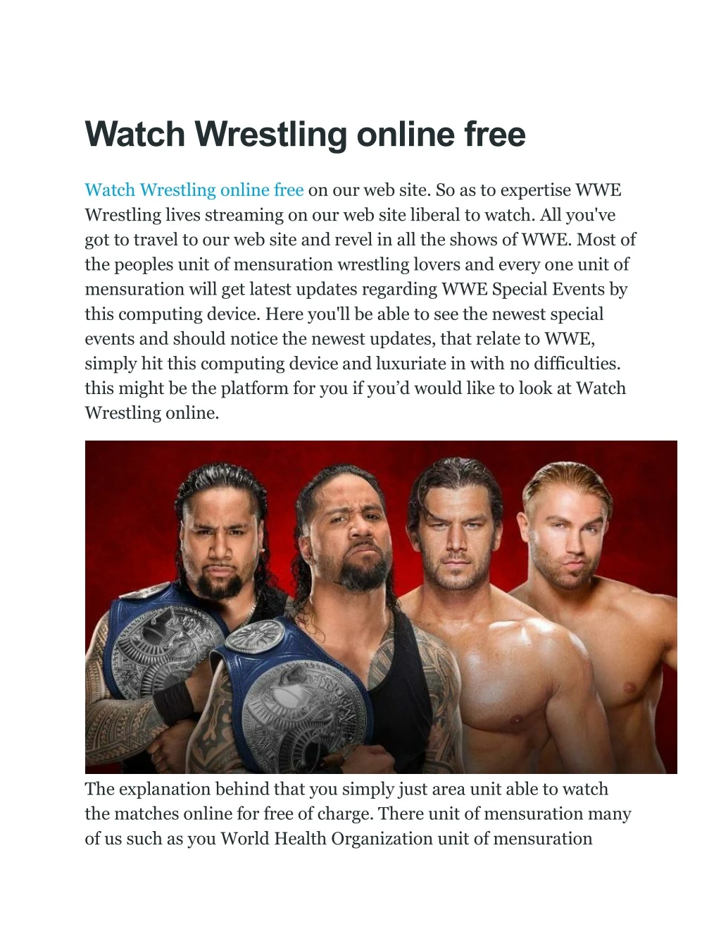 watch wrestling online free