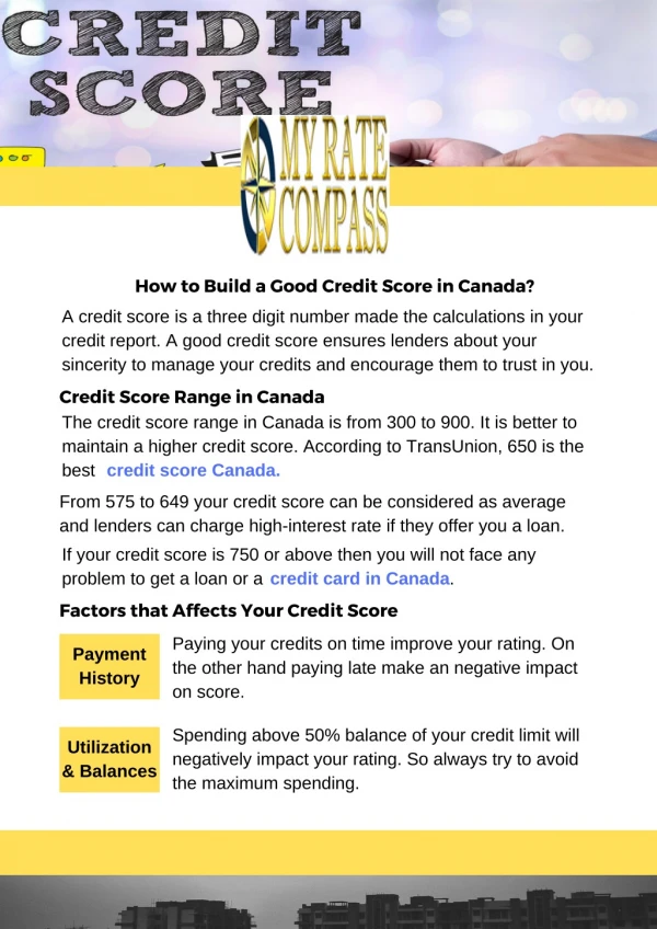 How to Build a Good Credit Score in Canada?
