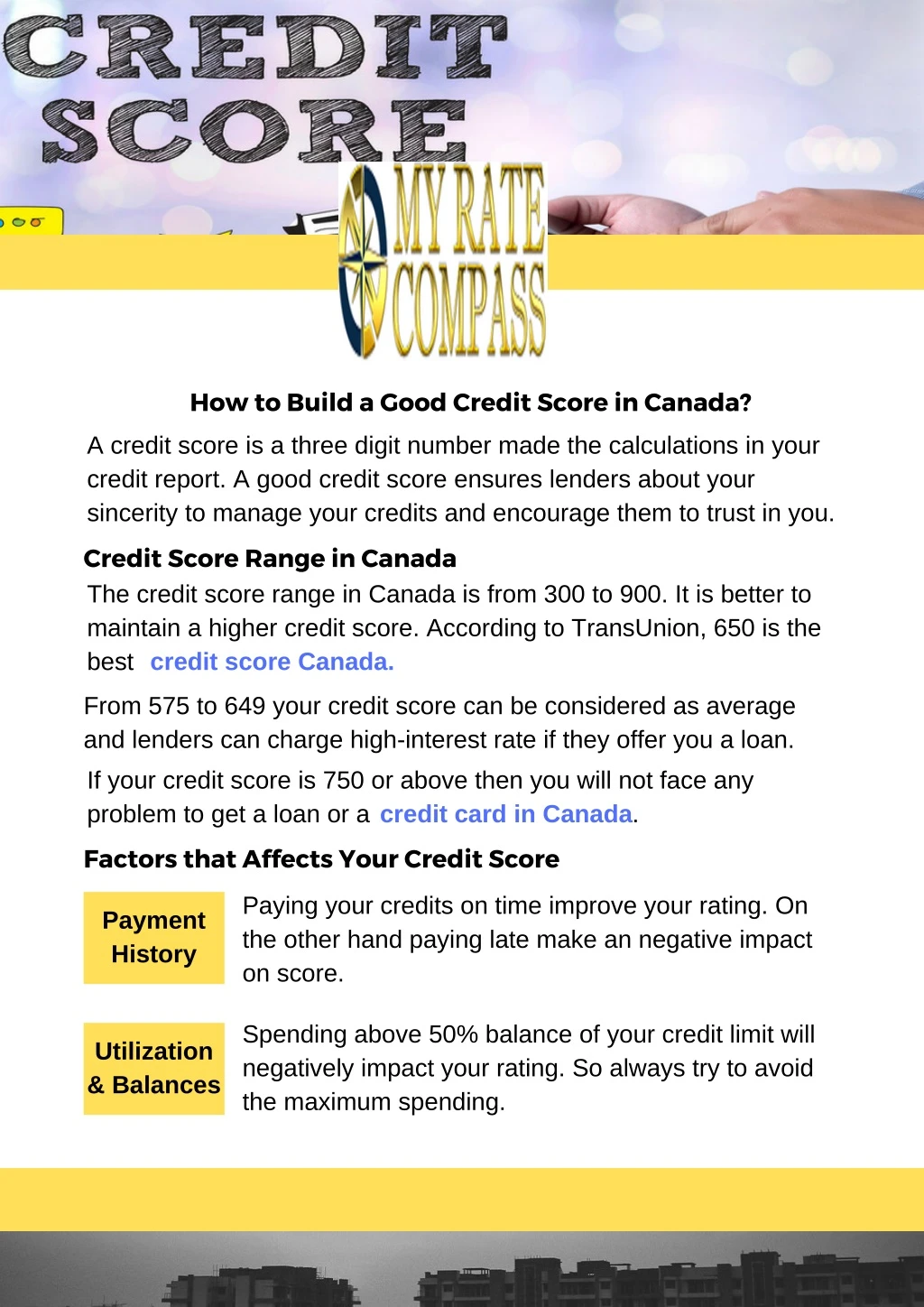 how to build a good credit score in canada