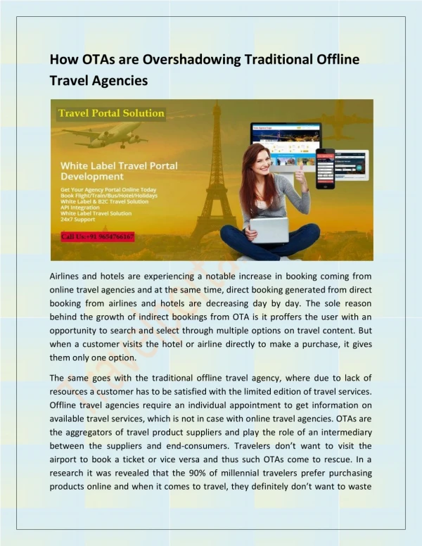 How OTAs are Overshadowing Traditional Offline Travel Agencies