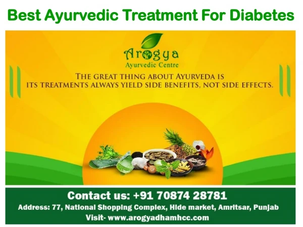 Aroya Dham - Best Ayurvedic Diabetes Treatment