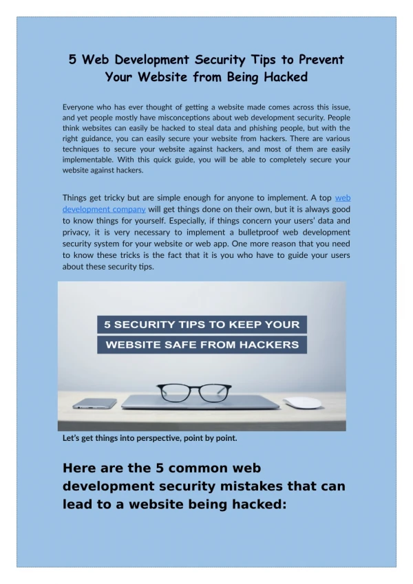 Web Development Security Tips to Prevent Your Website to be Hacked