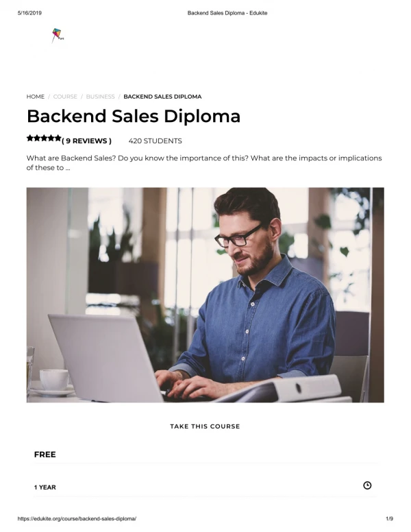 Backend Sales Diploma - Edukite
