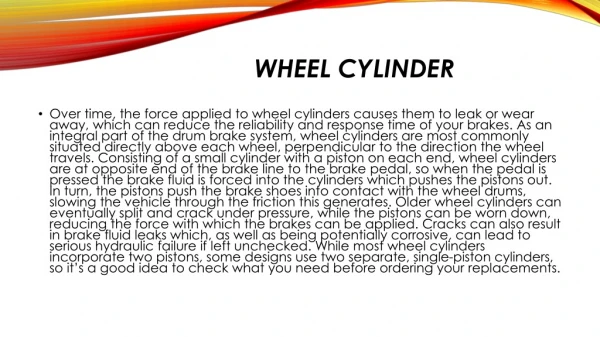 Wheel Cylinder replacement