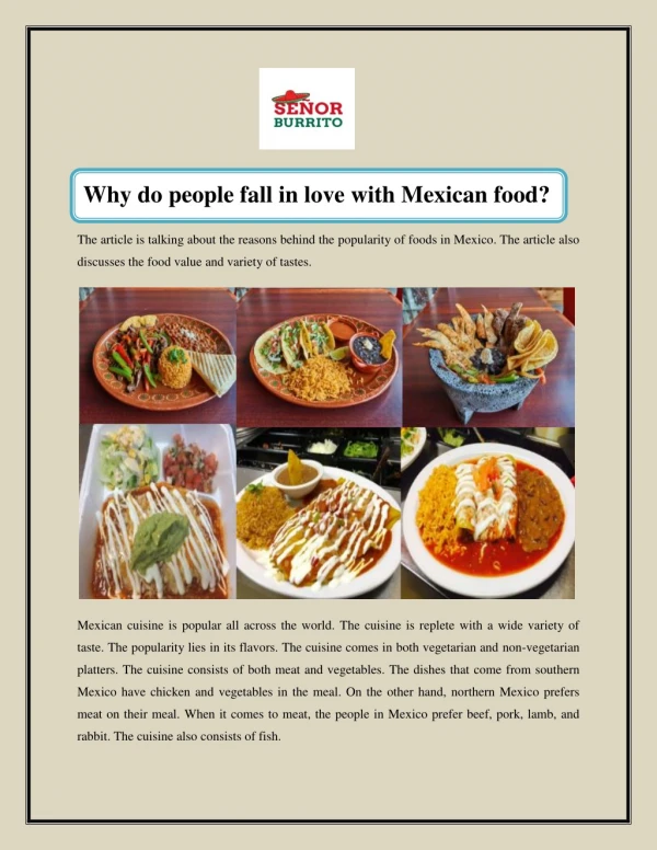 Why do people fall in love with Mexican food?
