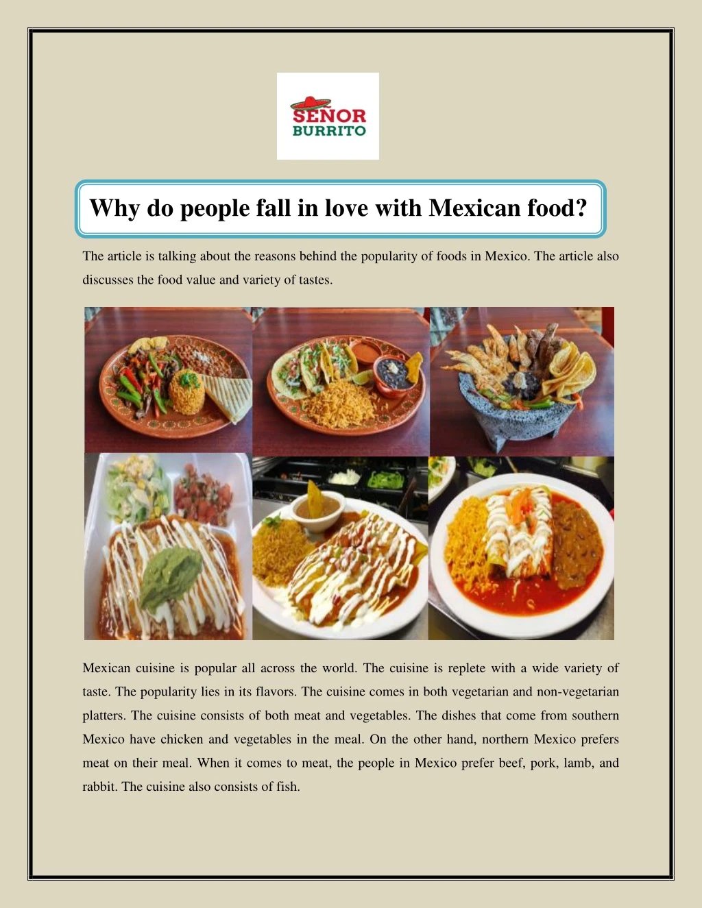 why do people fall in love with mexican food