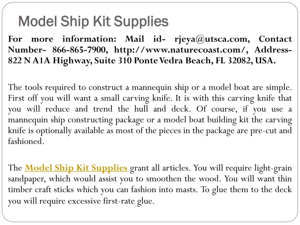 model ship kit supplies