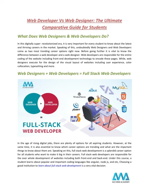 Web Developer Vs Web Designer: The Ultimate Comparative Guide for Students