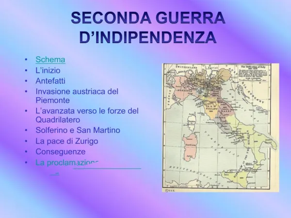 Schema L inizio Antefatti Invasione austriaca del Piemonte L avanzata verso le forze del Quadrilatero Solferino e San Ma