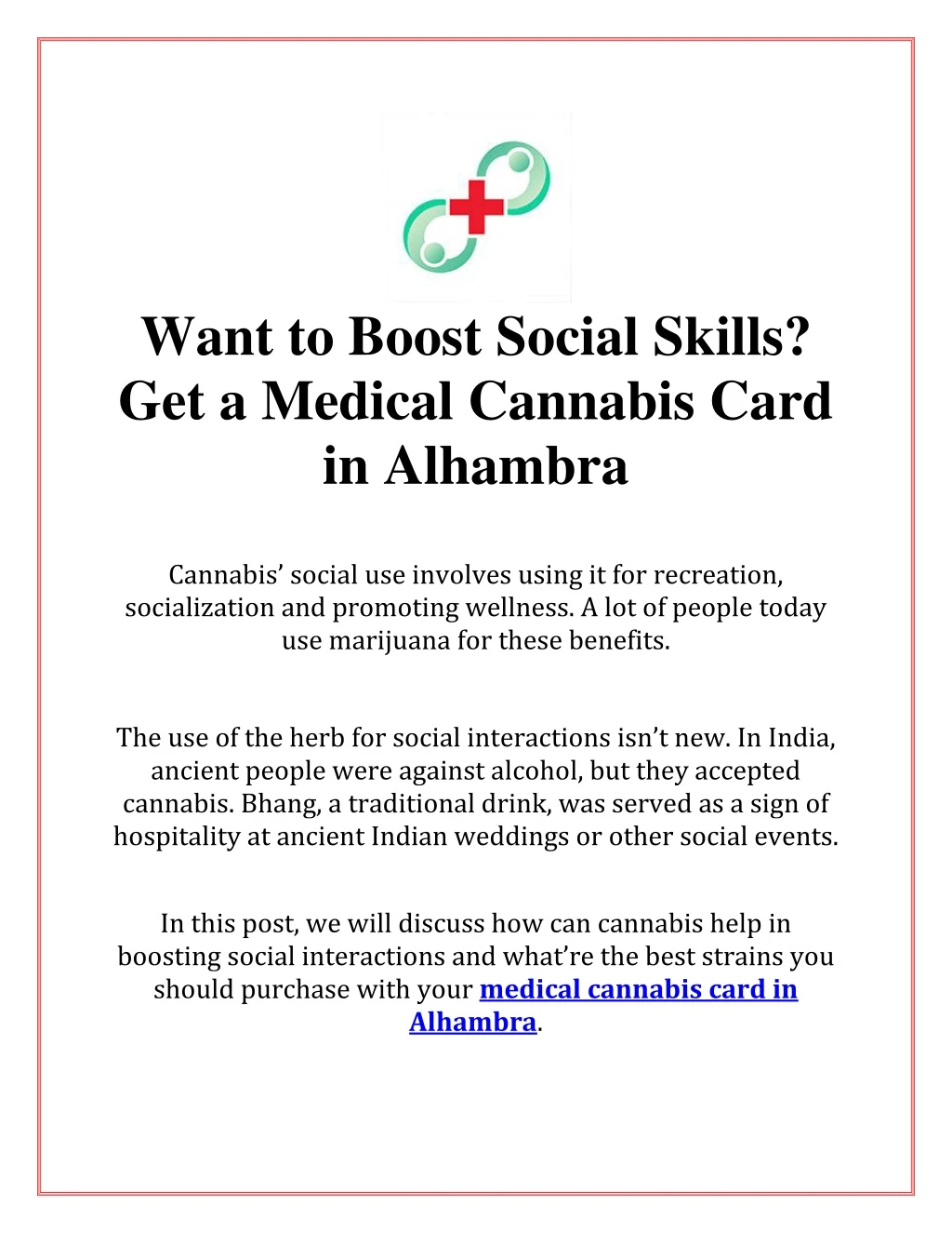 want to boost social skills get a medical