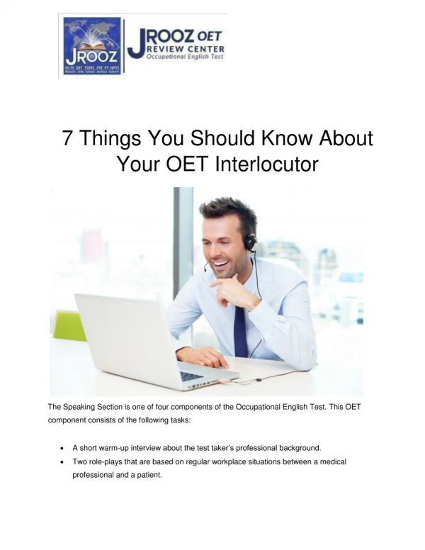 7 Things You Should Know About Your OET Interlocutor