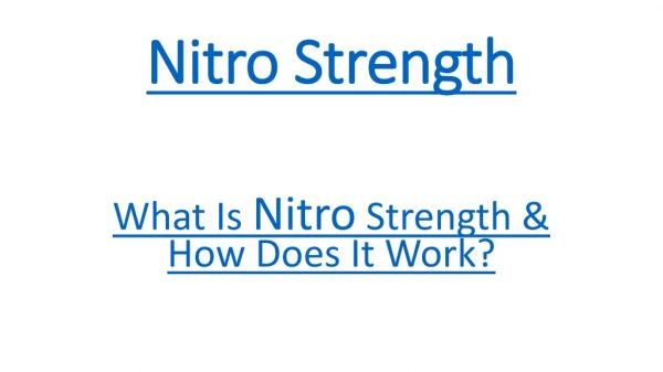 Nitro Strength - Increase Lean Muscle With No Side Effects!