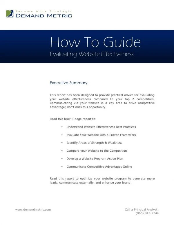 Evaluating Website Effectiveness