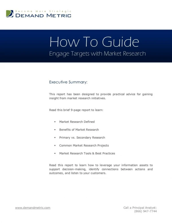 Engage Targets with Market Research