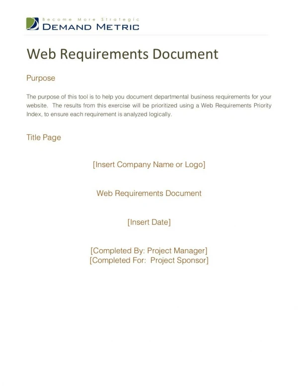 Web Requirements Document