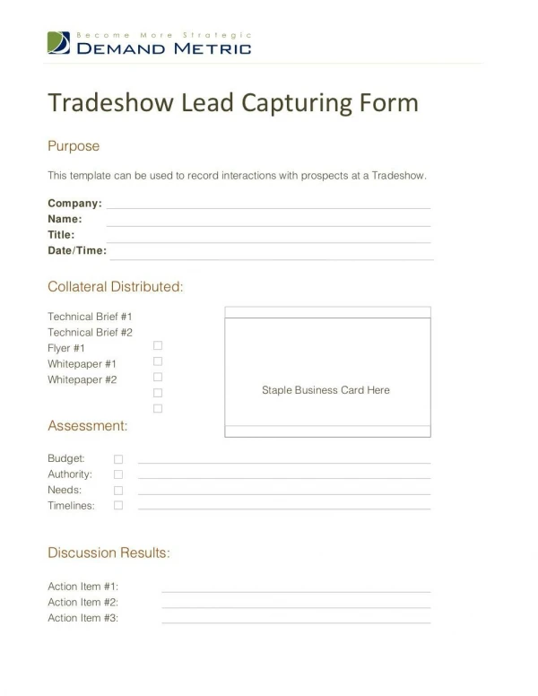 Tradeshow Lead Capturing Form