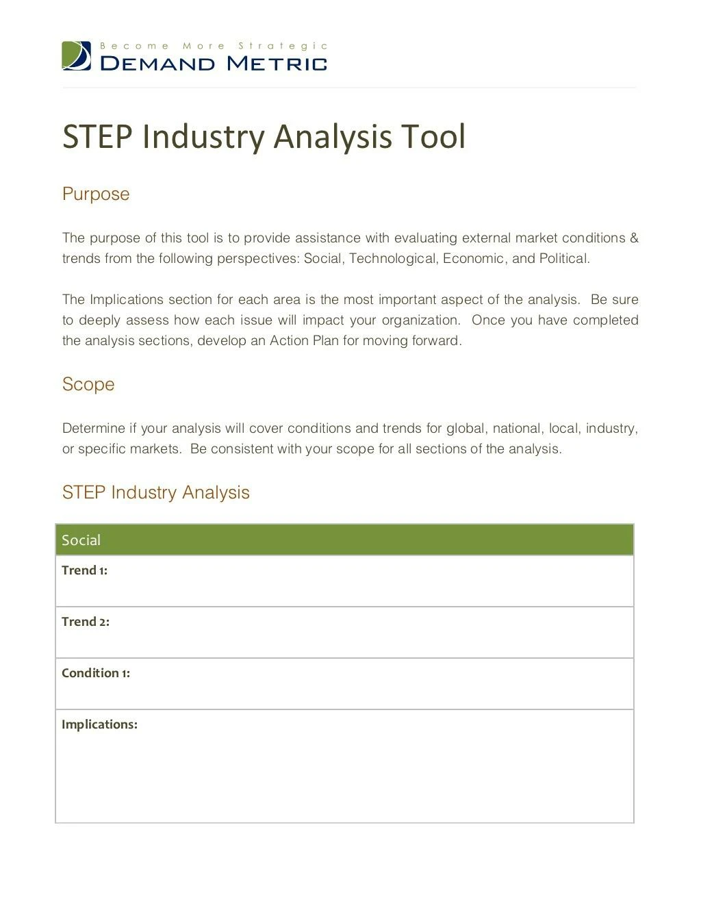 step industry analysis tool