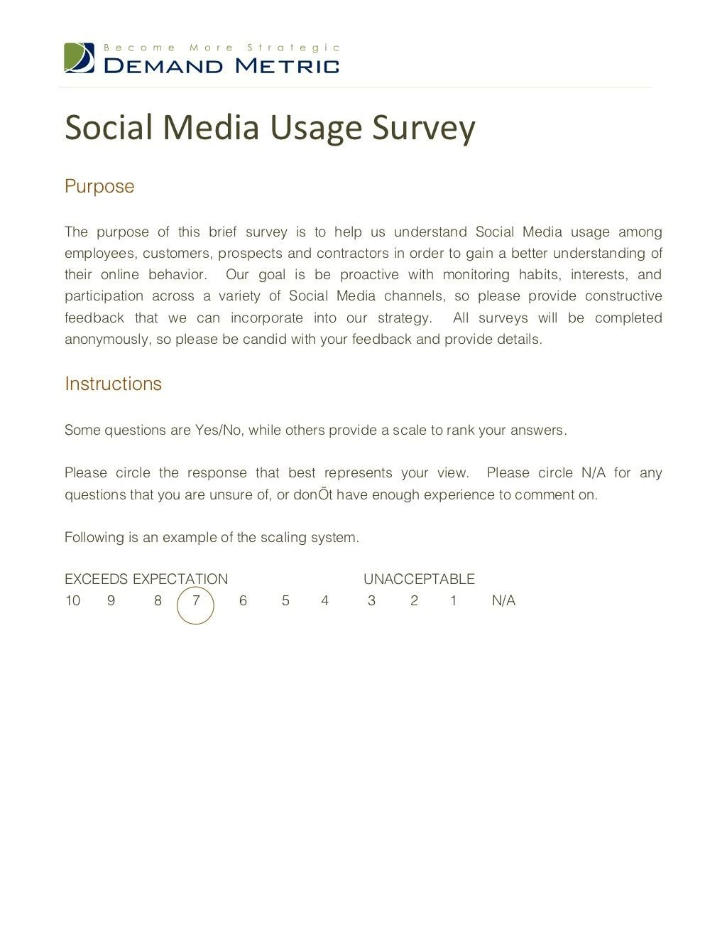 social media usage survey