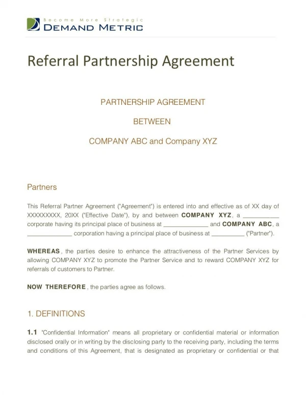 Referral Partnership Agreement