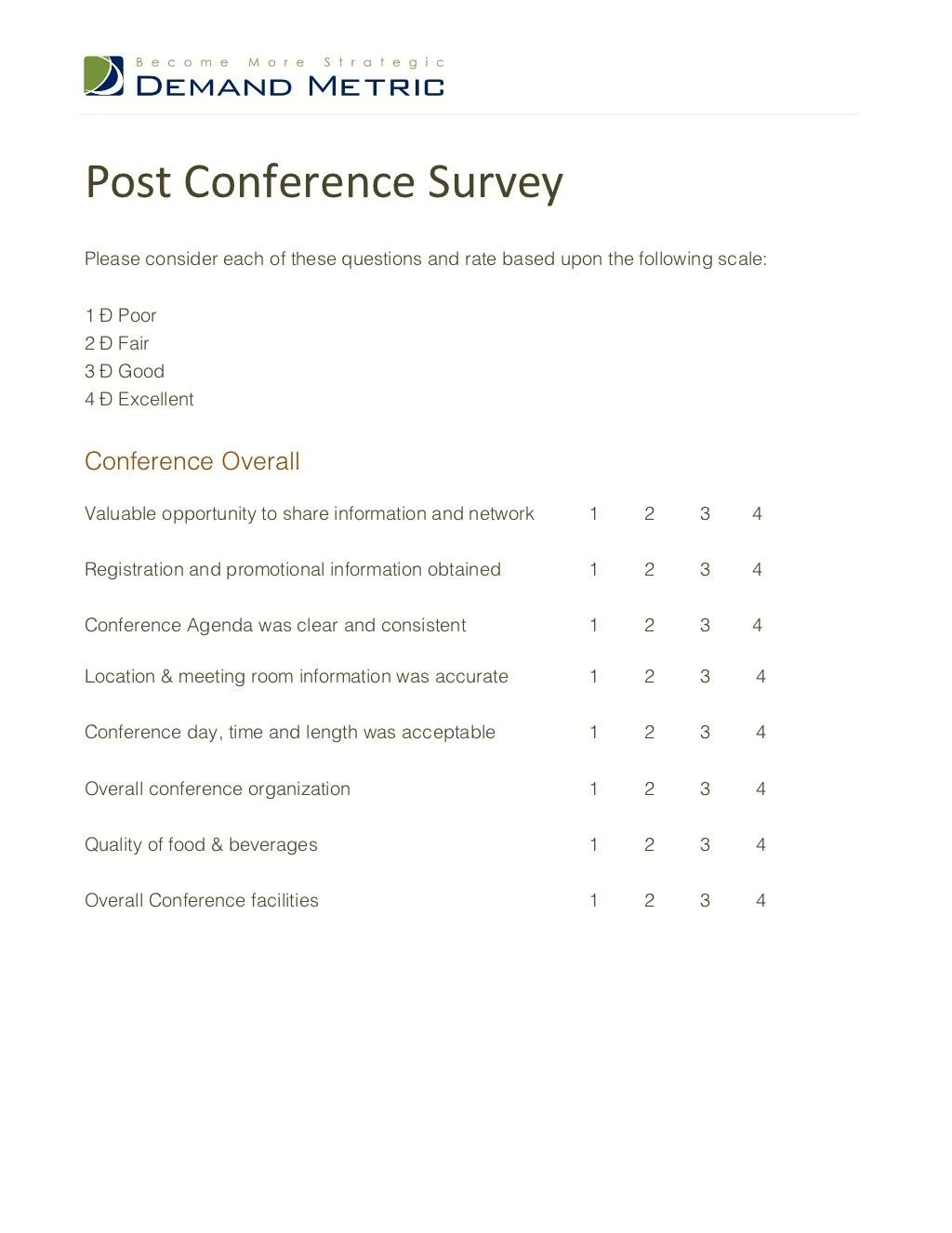 post conference survey