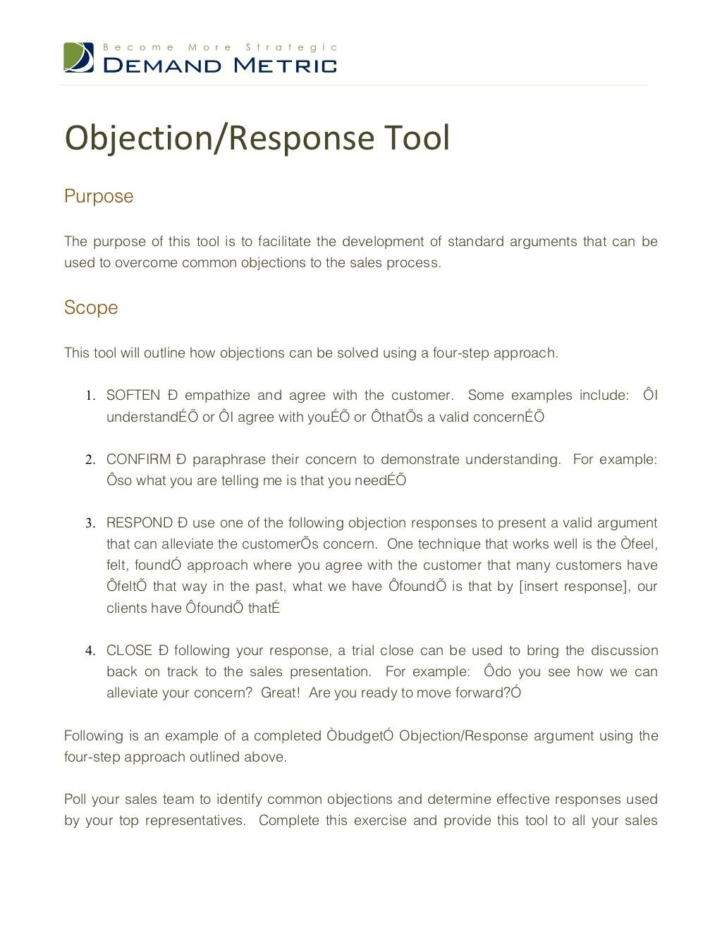 objection response tool
