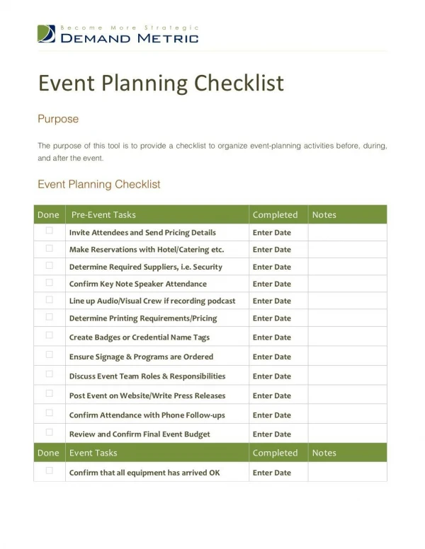 Event Planning Checklist